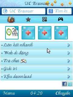 Tải Uc Web Browser 9.4 mod duy trì kết nối mien phi Uc Web phien ban 9.4 mod full hack treo nick facebook